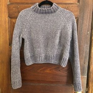 H&M | Chenille Cropped High Neck Sweater